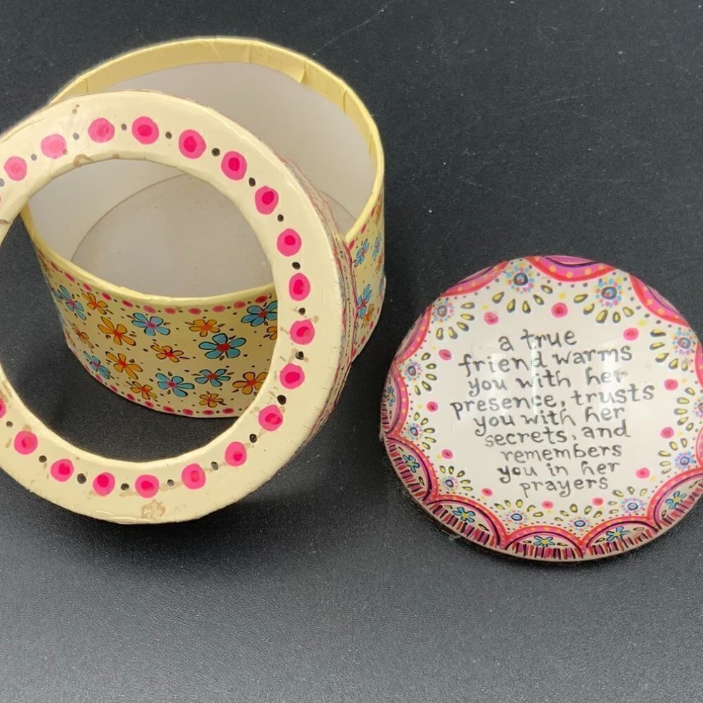 Cupcake Pink Paperweight in Box True Friend Prayers Message